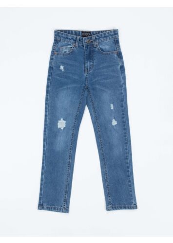 מכנס ג'ינס ארוך עם קרעים